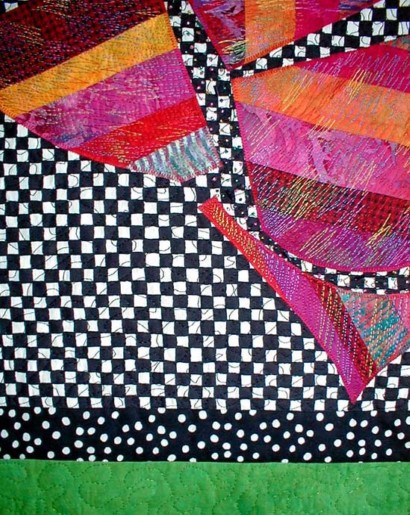 Detail view of "Crazy Love" copyright 2001 - Art Quilt by Dottie Gantt