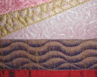 Detail view of "Four Wishes" copyright 2003 - Art Quilt by Dottie Gantt