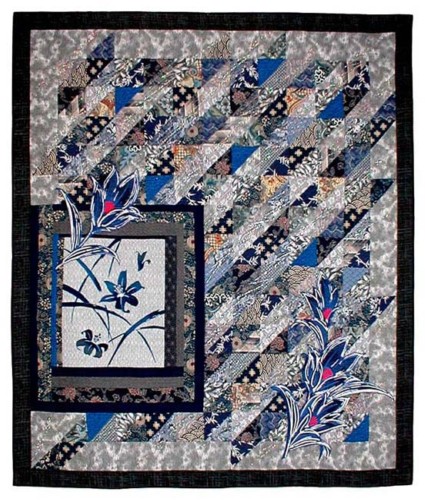 "Twilight Garden Rain" copyright 1998 - Art Quilt by Dottie Gantt