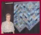 Photo of "Koi Being Coy Again" art quilt by Dottie Gantt